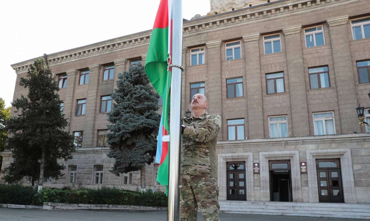 Aliyev Raises Flag in Khankendi